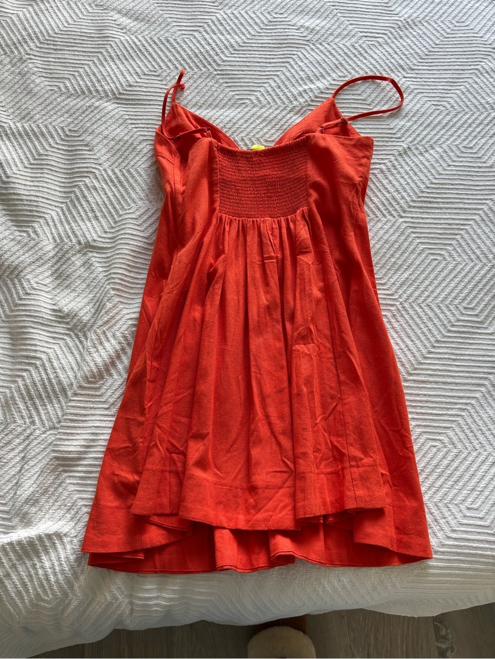 FARM Rio Orange-Red Button-Front Slip Dress - Picture 3 of 4